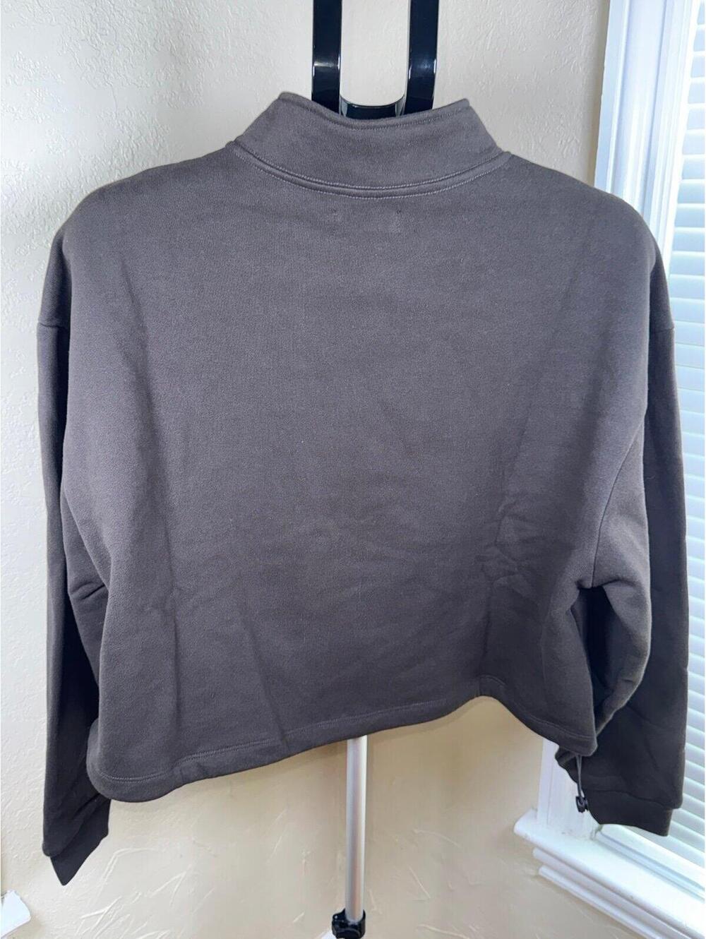 SET Active Sportbody Half Zip Sweatshirt Brown Cropped Pullover Size S N - Picture 3 of 4
